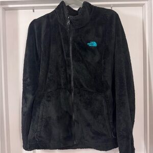 The North Face Black Osito Jacet with Teal Logo
